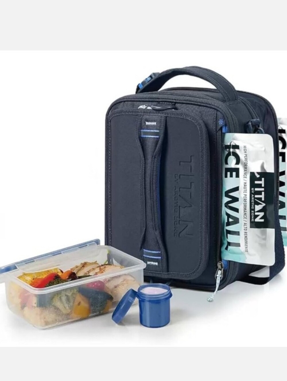 NWT Titan by Artic Zone Navy Blue Expandable Lunch Box